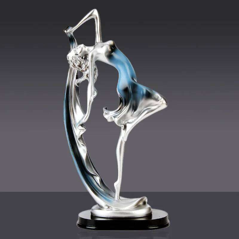 Dancing Girl Figure Statue Modern Ballet Sculptures Resin Crafts Home Decor Desktop Ornament Elegant Gift Y260202