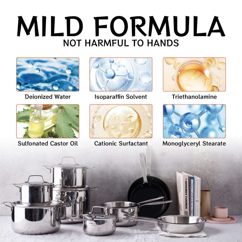 Jaysuing Stainless Steel Care Agent Kitchen Cookware Oil Stain Pot Bottom Black Scale Rust Removal Anti-Rust Cleaner S260202