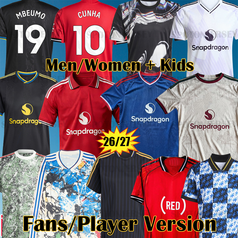ManUnited 25 26 manchesteeer unitedsoccer jerseys Manchest er United RASHFORD MAINOO 2026 football shirt B. FERNANDES men player MUTDES Stone Roses