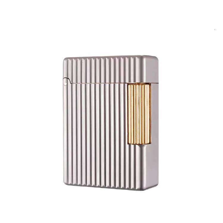 New ST30 Vertical Pearl Chrome Oil Stylish Side Sliding Cigarette Lighter, Classic Series Style Men's Gift W260202