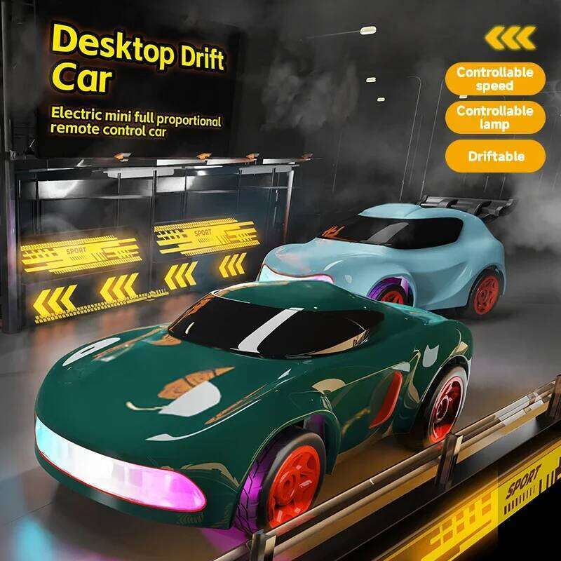Mini Racing Desktop Drift Car 2.4G Colorful Cool Lights Remote Control Vehicle High Speed Galloping Cars Toys for Children Y260131