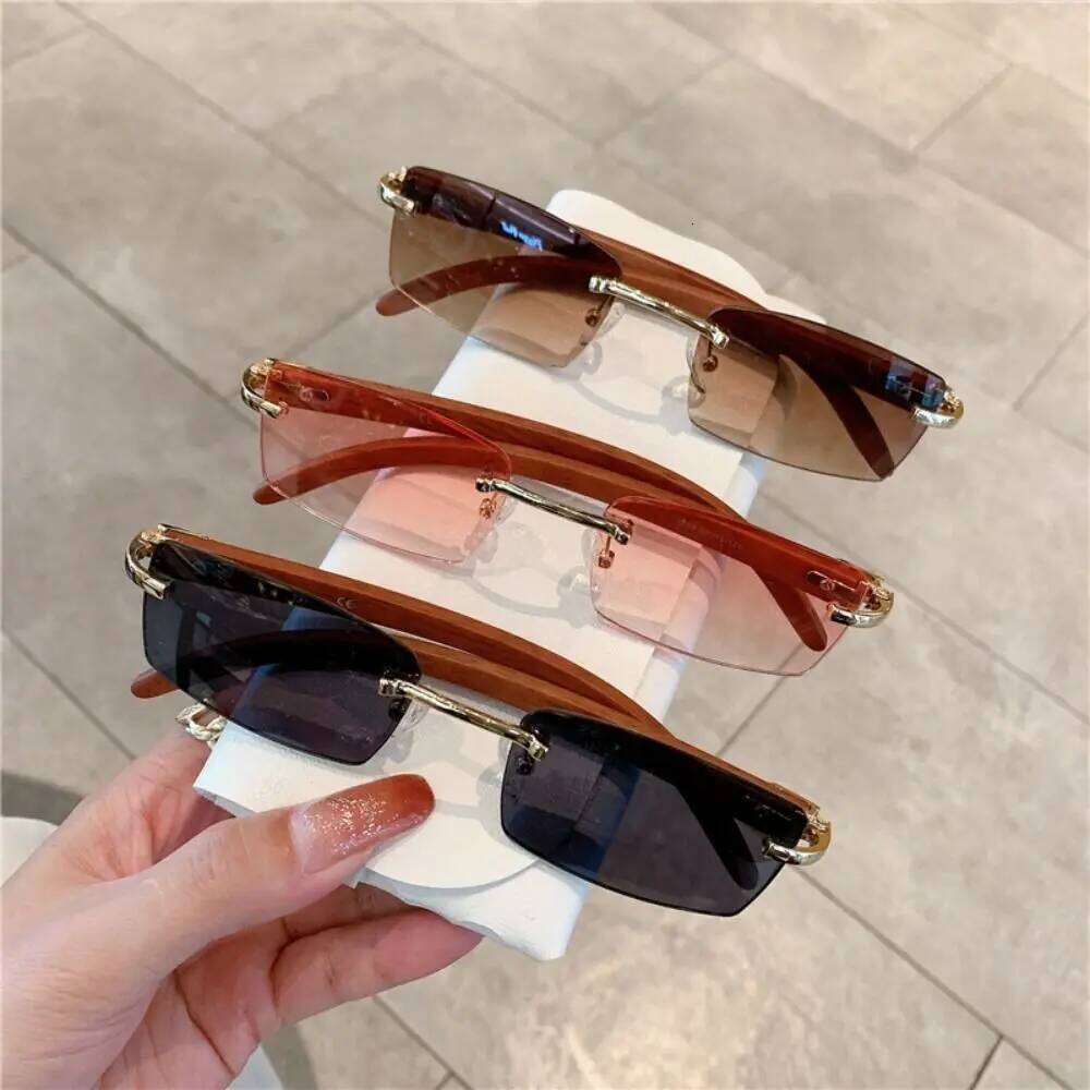 Trendy Punk Sunglasses Rimless Rectangle Sun Glasses for Men Women 2024 Fashion UV400 Driving Shades Frameless Gradient Eyewear H260202