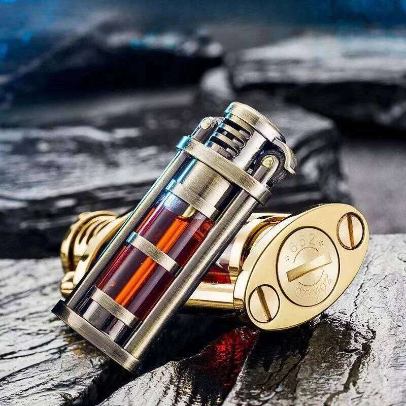 Men's Gift new ZORRO Old-fashioned Grinding Wheel Transparent Oil Tank Windproof Kerosene Lighter Cigarette Accessories W260202