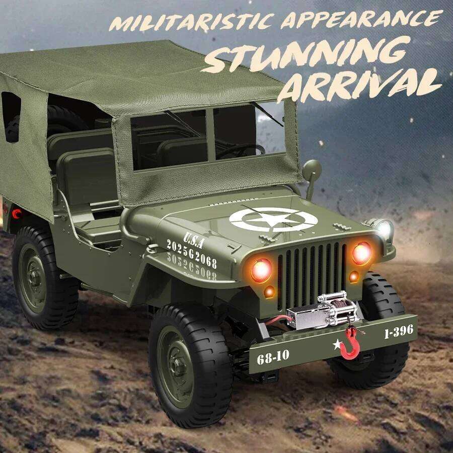 JJRC C8815 1/10 WILLYS JEEP Rc Car 1941 4WD RTR Crawler Climbing Scale Military Truck Offroad Vehicle Adult Toy Gift for Kids Y260131