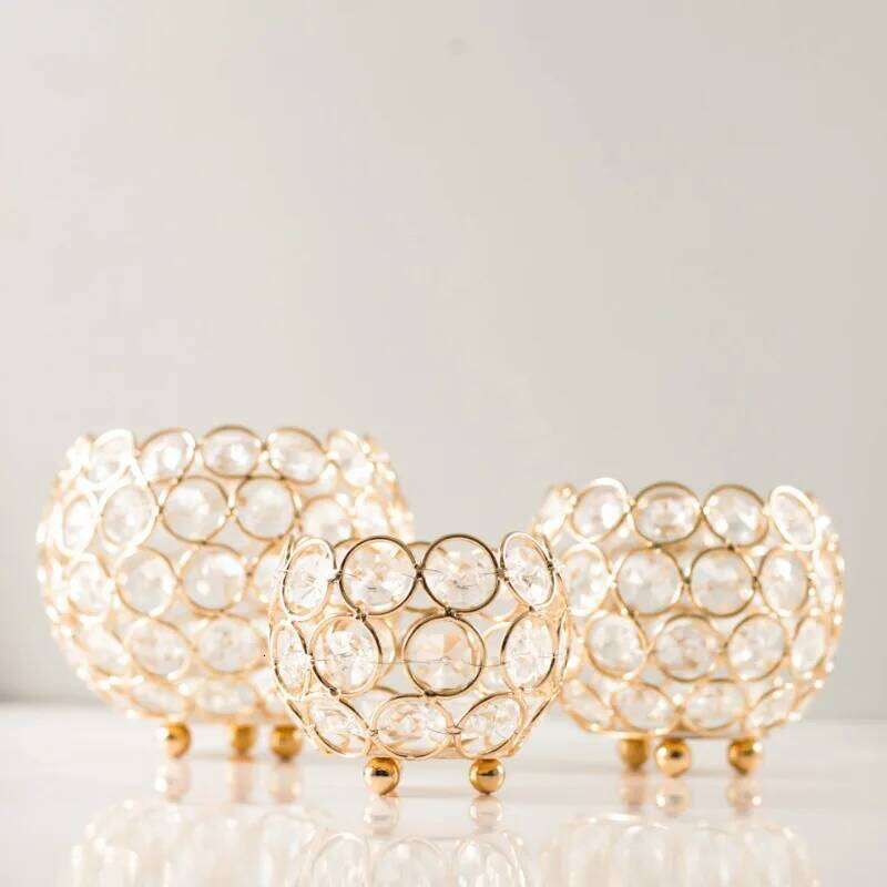 Wedding Props Crystal Balls Romantic and Creative Desktop Decorations Retro Hollowed Out Holders Iron Candle Cups Y260131