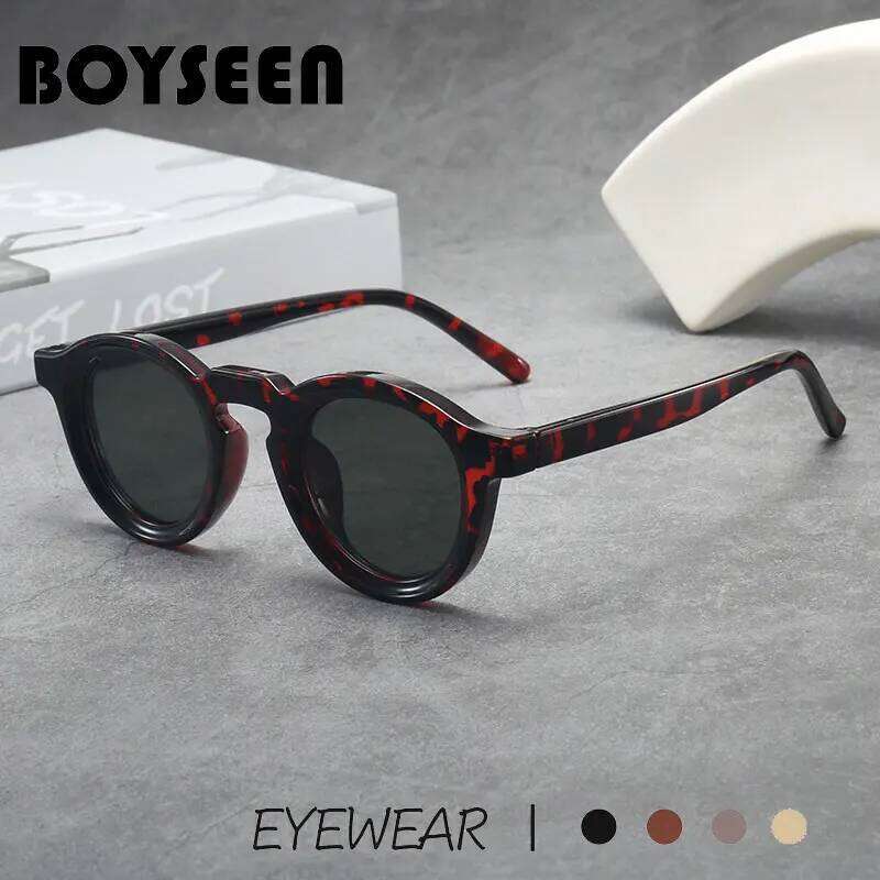 2025 Thick Framed Oval Sunglasses For Men American Style Gray Eyewear Retro Leopard Print Glasses UV400 Prescription H260202