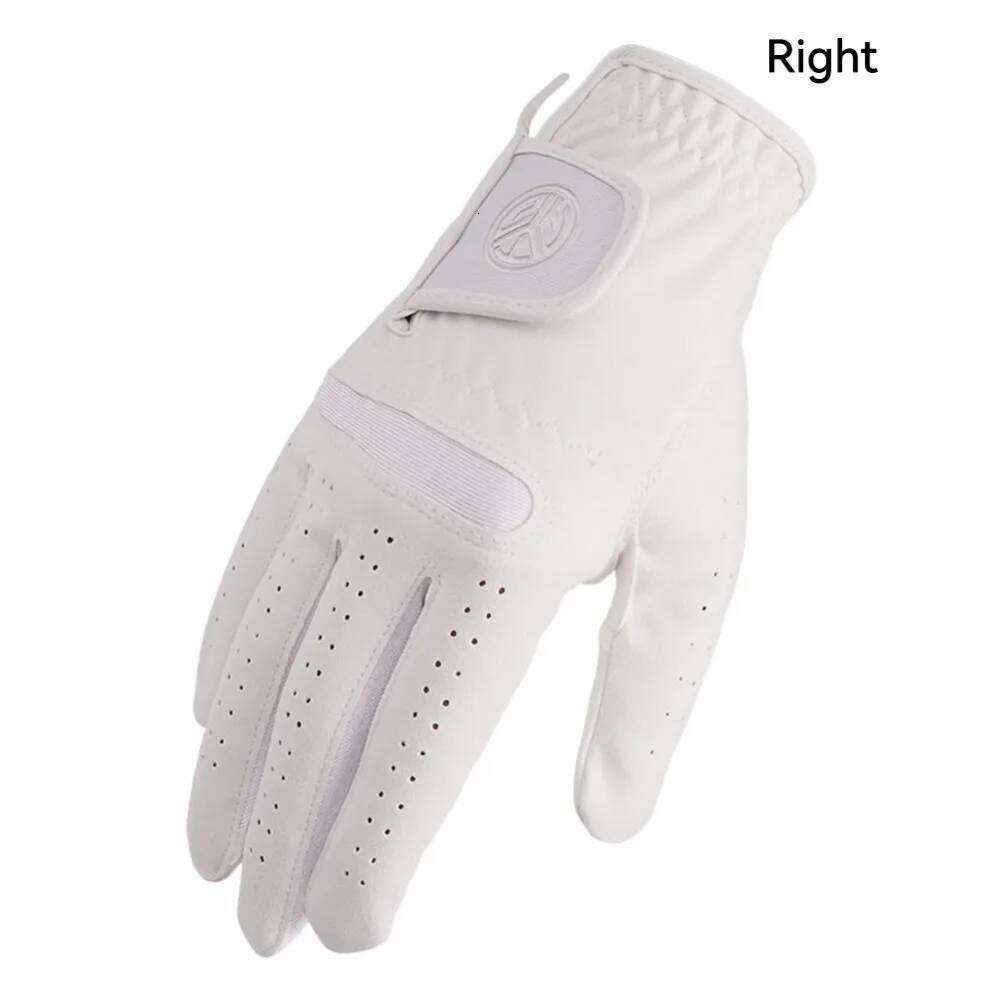 Micro Fiber Men's Sports White Breathable Ultra-fiber Cloth Golfing Glove Maximum Grip Slip-Resistant Golf Gloves XJ260202