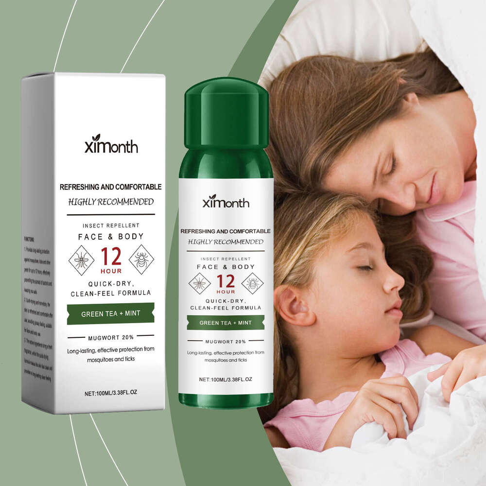 Ximonth Quick-Dry Green Tea Spray Cooling Plant Refreshing Mosquito Repellent Gentle Fragrance Body Freshener S260202