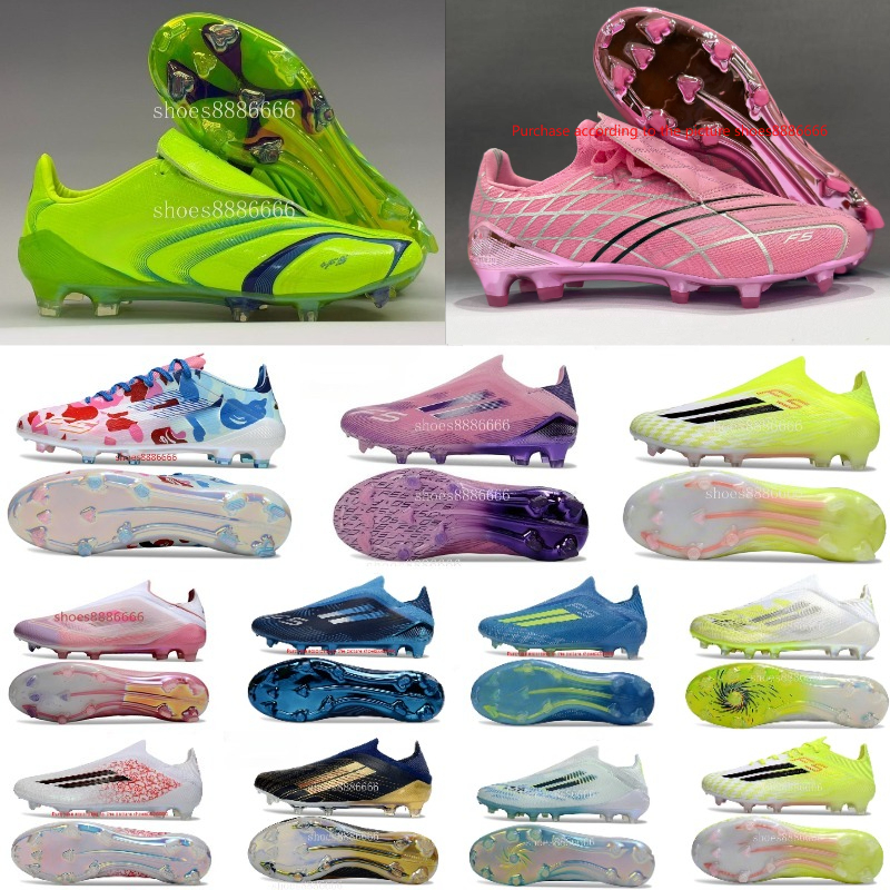 2025 Top quality Football Boots Tongue Fold Laceless Laces FG Mens Soccer Cleats Comfortable Training Leather Football Shoes SIZE 38-46