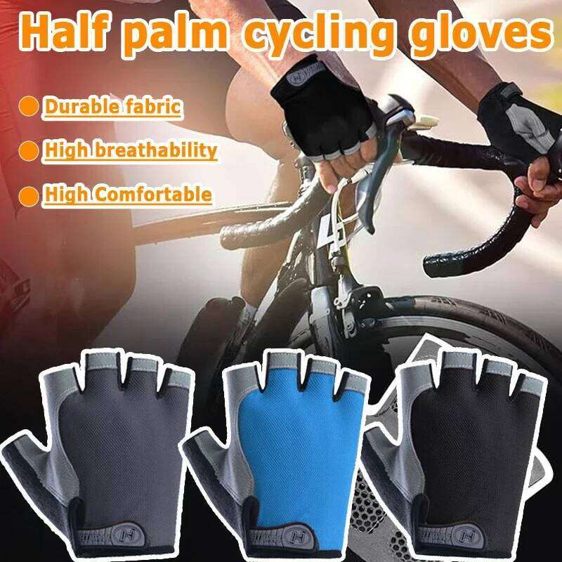 Outdoor Cycling Gloves, Breathable Sweat Wicking, Anti Slip and Shock-absorbing in the Palm, Comfortable for Road Cycling. XJ260202