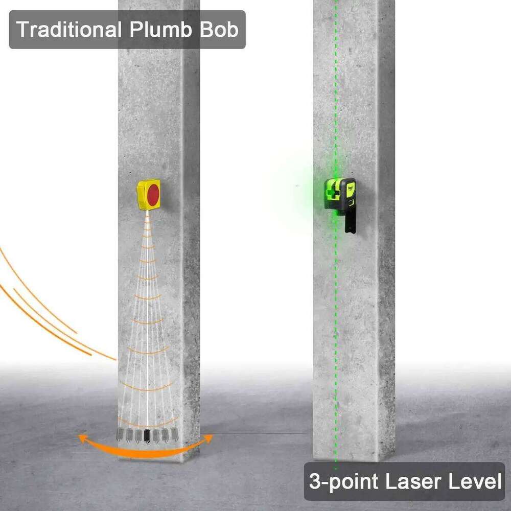 Huepar 9300G 3 Point Self leveling Green Beam Laser Level with Plumb Spots for Soldering and Points Reference Positioning 26H0130