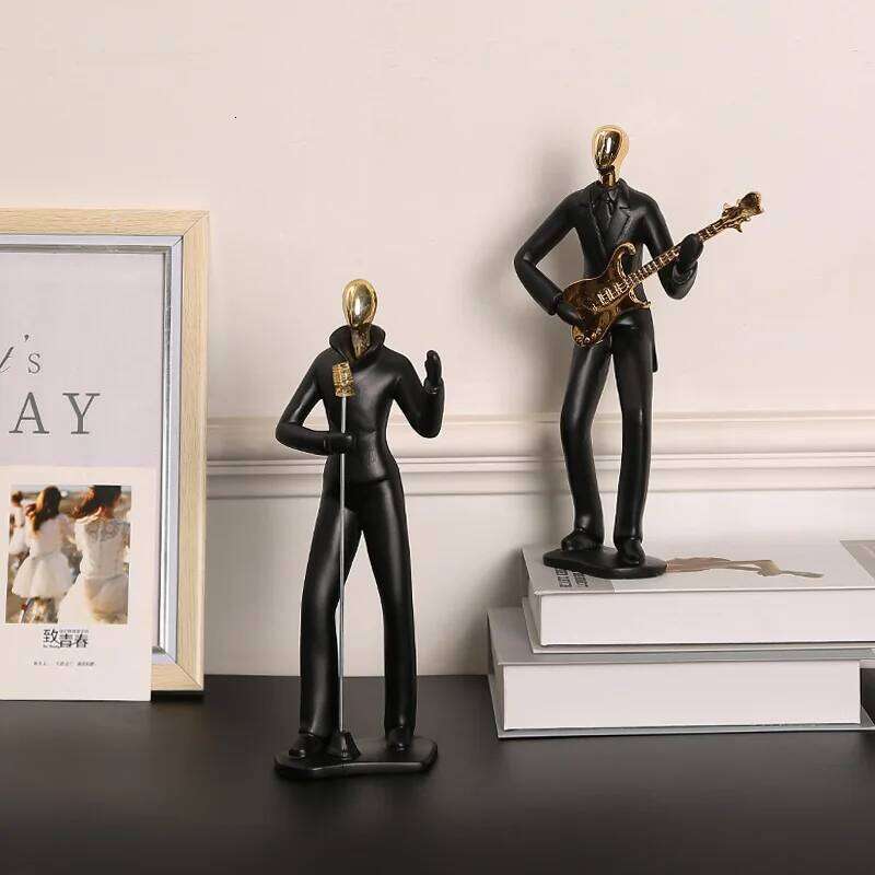 Musician Abstract Music Dance Sculpture Figure Ornament Creative Resin Desktop Jazz Band Characters Musical Figurines Y260202