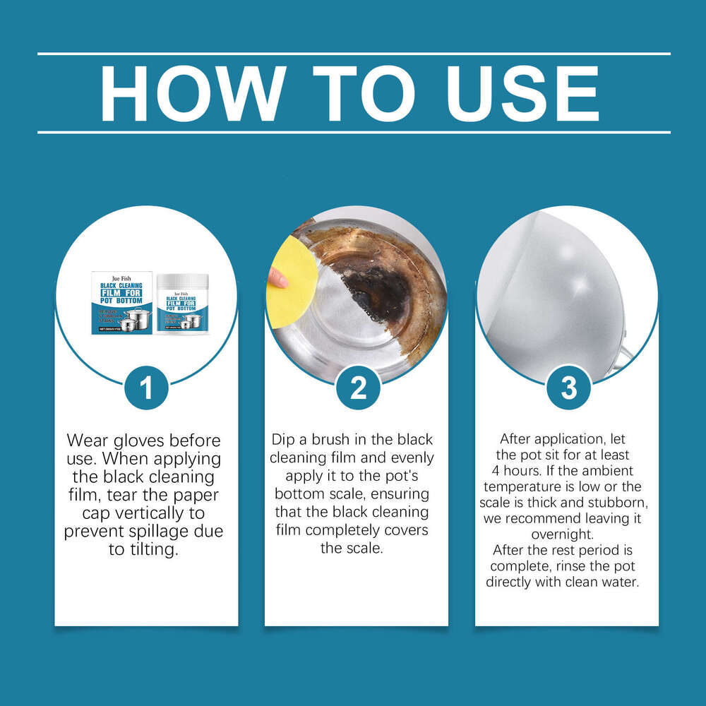 JUE FISH Pot Bottom Remove Black Stain Restore Cookware Gloss Dissolve Grease Cleaning Paste S260202