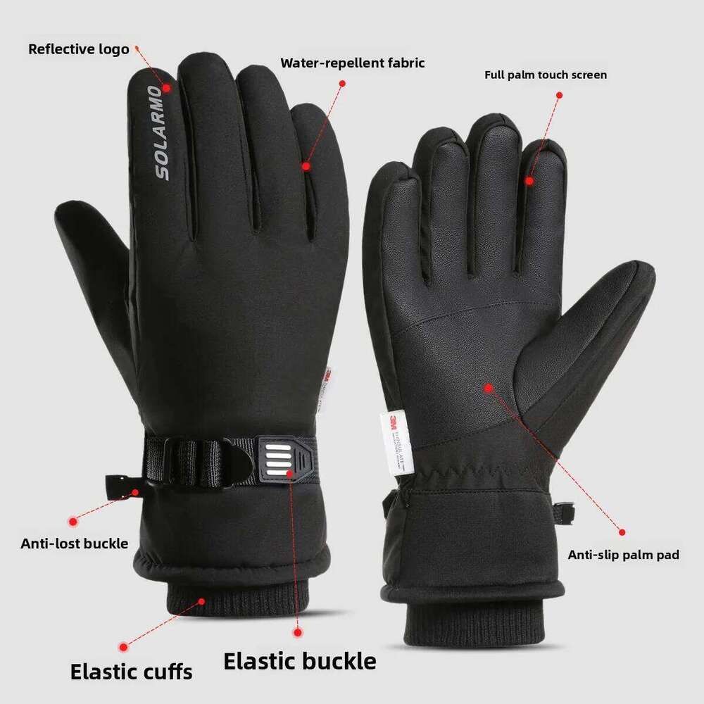 Winter Motorcycle Thermal Fleece Lined Cycling Men's Women's Cold-proof Ski Outdoor Non Slip Touch Gloves Warmth XJ260202