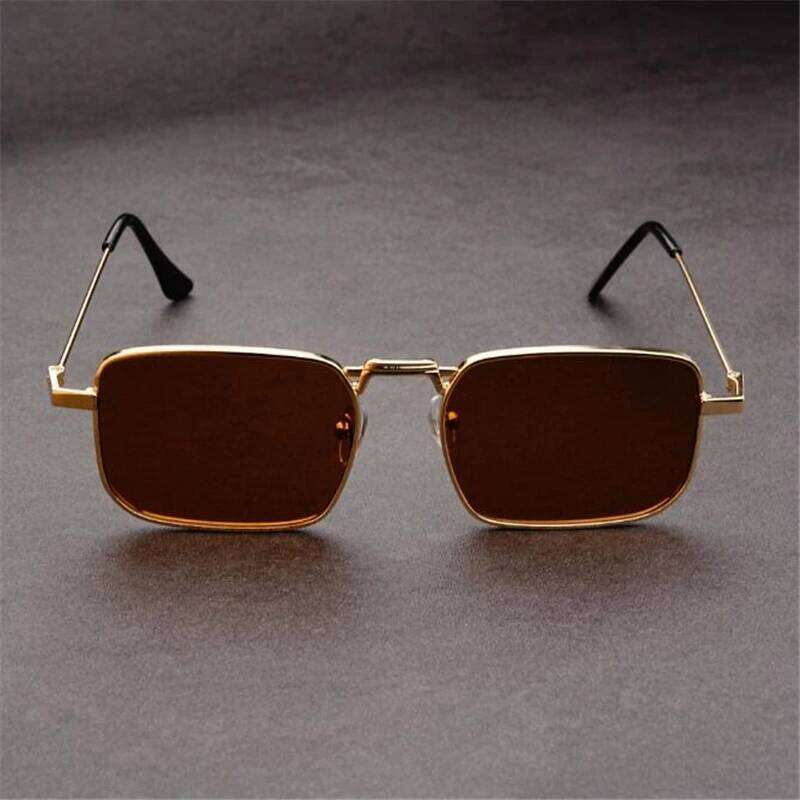2024 Metal Square Red Lens Sunglasses Men, Top UV Protection, Sunscreen, Ultra Clear Glasses for Women H260202