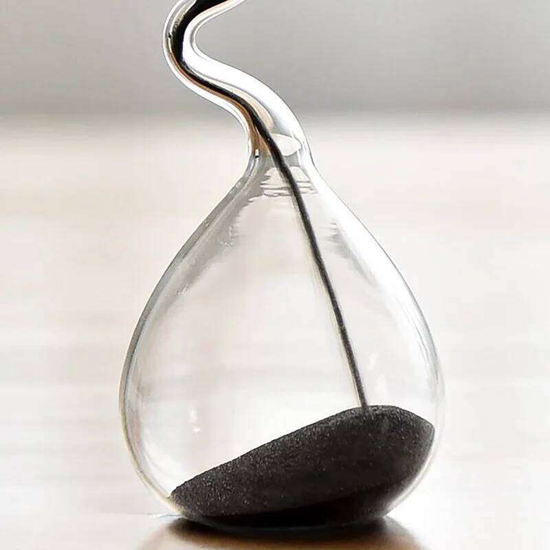 Curve Design Black Hourglass Modern Style Home Decor Accessories Glass Craft Simple Interior Table Ornament Aesthetic Sand Clock Y260202