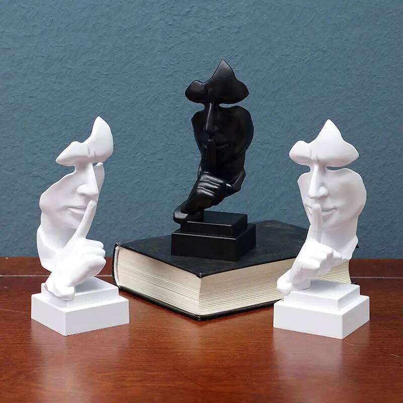 Creative Silence Abstract Art Statues Nordic Style Silent Face Mask Figure Figurine Home Office Interior Desktop Decorative Y260202