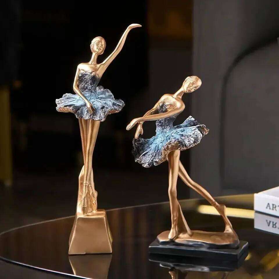 Elegance Girl Statue Decoration Home Living Room TV Cabinet Desktop Decor Accessories Ballet Abstract Crafts Y260202