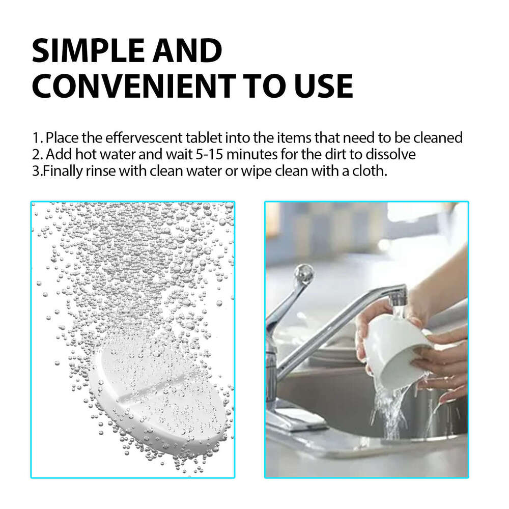 Jakehoe Multi-Purpose Tablets Household Kitchen Stove Cookware Stainless Steel Heavy Oil Stain Cleaning and Descaling S260202