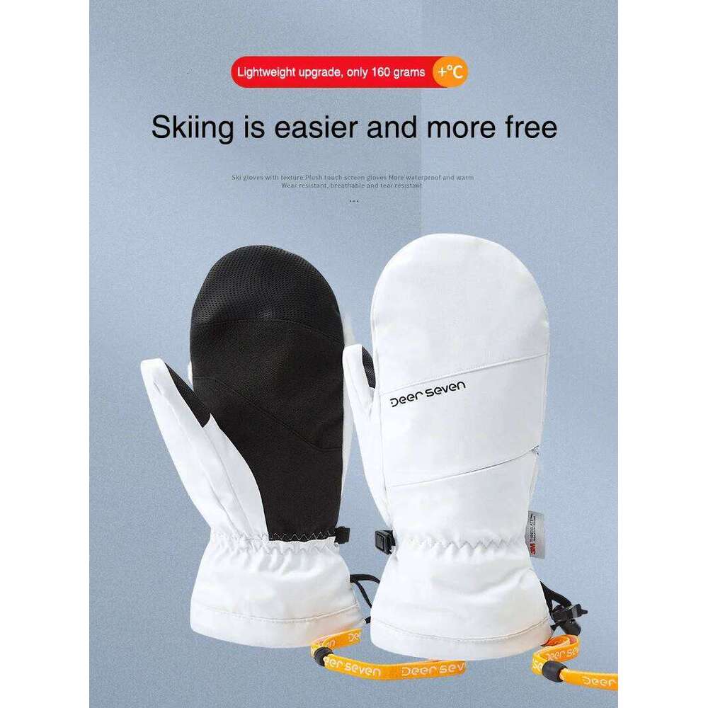 Touchscreen Snowboard Mittens for Men & Women - Thickened Insulated Waterproof Outdoor Ski Gloves Student Suitable XJ260202