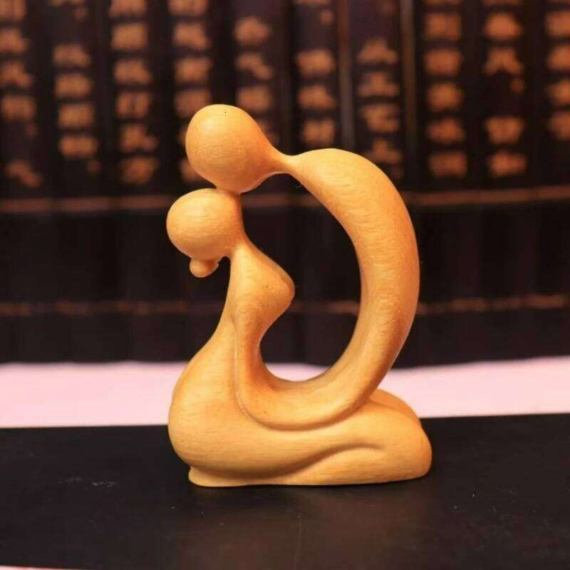 Natural Boxwood Carving Lover Couple Figurines Miniatures Crafts Statue Realistic Human Body Art Home Decoration Ornaments Gifts Y260202