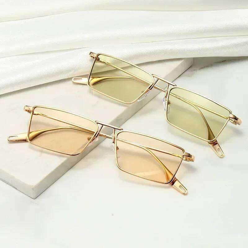Vintage Narrow Small Sunglasses Women Luxury Brand Metal Frame Sun Glasses Rectangle Driving Eyeglasses Fishing Eyewear Men 2023 H260202