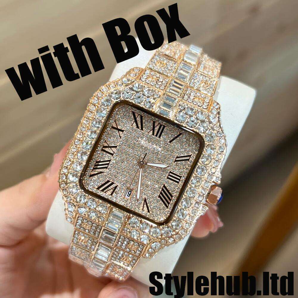 2026 Moissanite watch Diamond Iced Out Designer Mens Watch Quality Quartz Automatic Movement Watches Nightclub-exclusive With Box 49a7