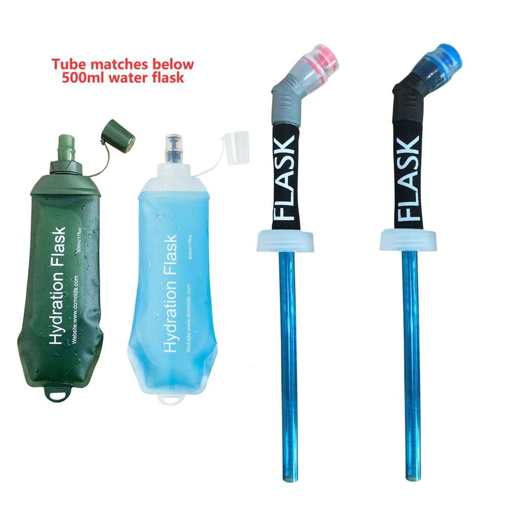 AXEN Folding Water Bottle, Collapsible Soft Flask, TPU Tube with Bite Valve, Suitable for Running Camping Travelling, 500ml Z260202