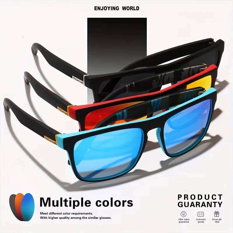 1-4PCS Men Classical Square Polarized Sports Sunglasses Lightweight PC Frame UV400 for Driving Fishing Cycling Unisex Durability H260202