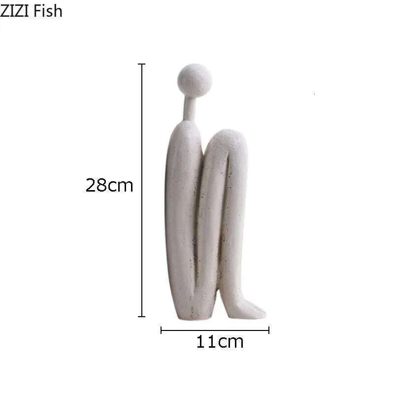 Minimalist Character Resins Sculpture Abstract Figure Artwork Desk Decoration Room Aesthetic Statue Ornaments Modern Home Decor Y260202