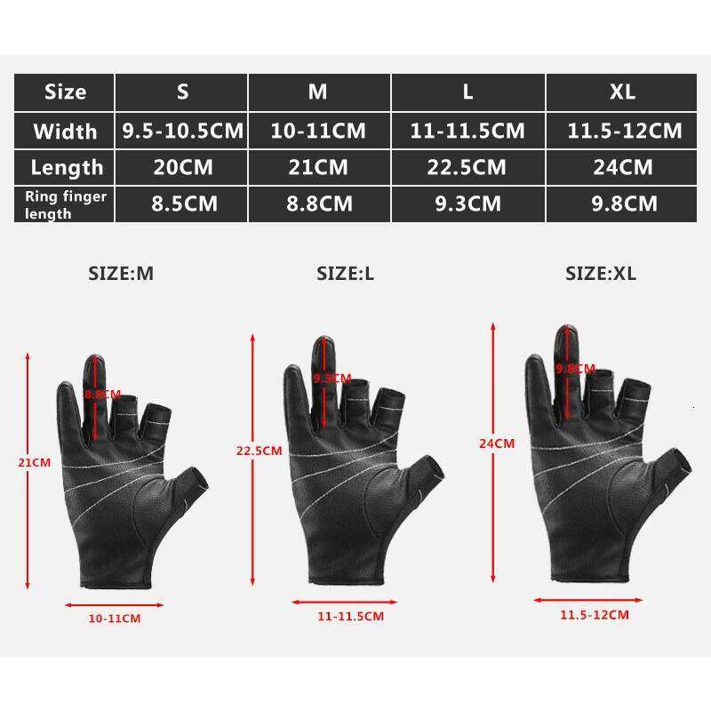 Fingerless 3 Fingers Cut Glove Leather Resistance Guantes De Pesca Fishing Gloves Survival Camping Hiking Tool XJ260202