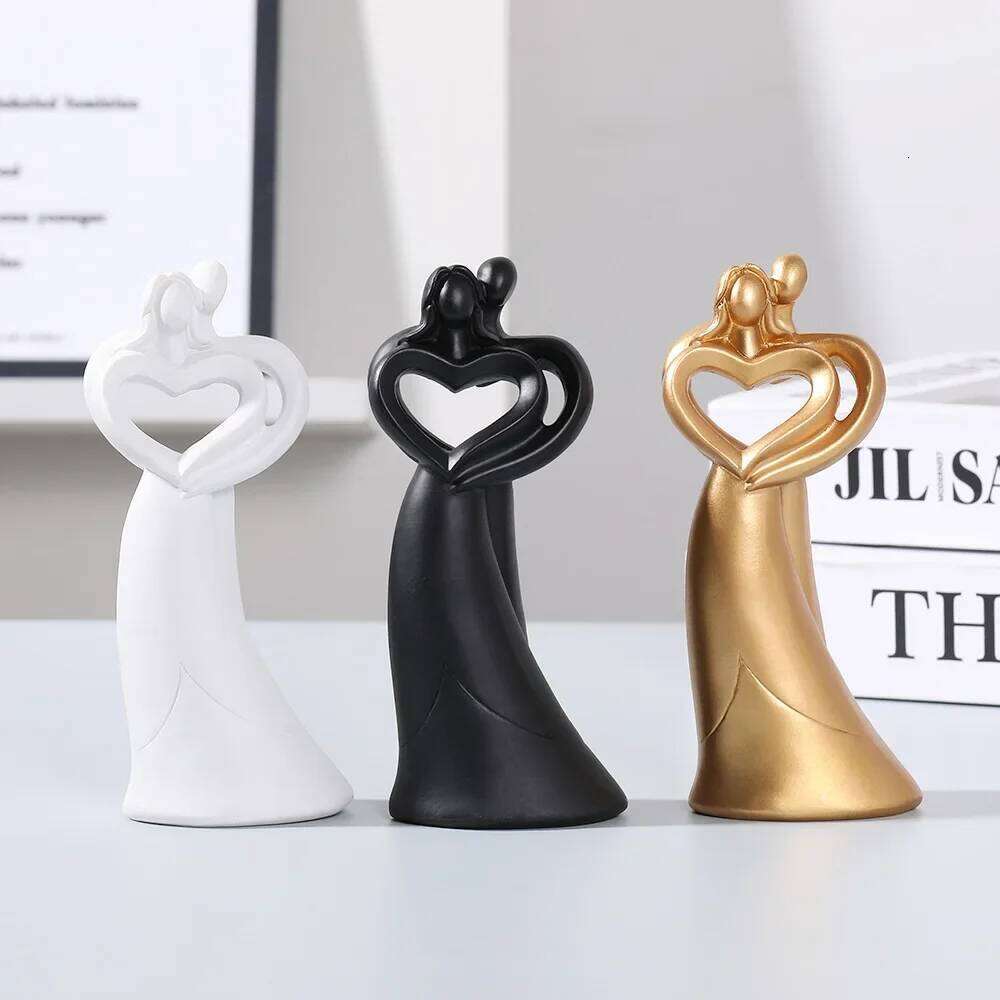 Nordic Simple Abstract Decoration Wedding Gift Home Bedroom Resin Craft Ornaments For Couple Valentine's Day Gifts Y260202