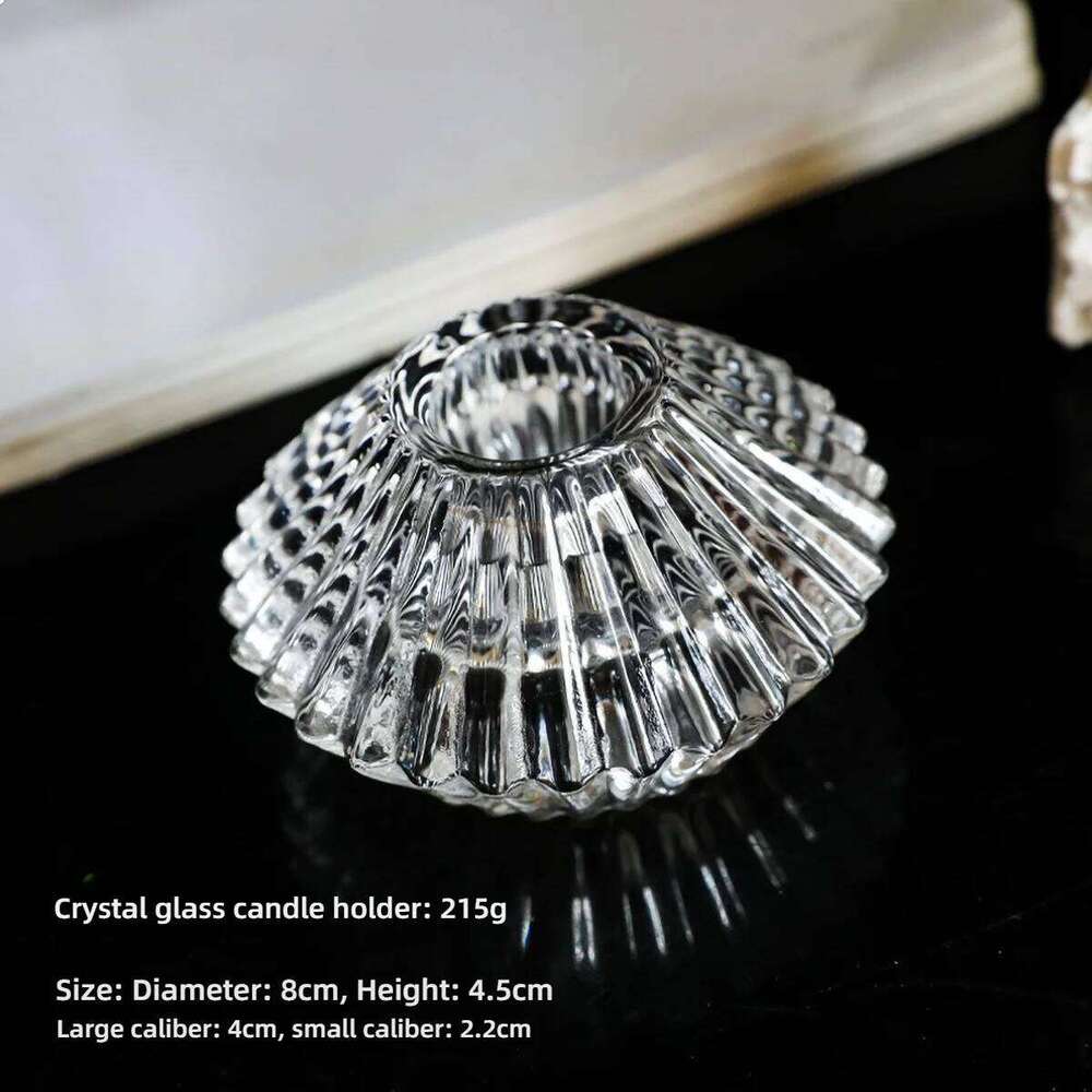 Clear UFO Shaped Small Glass Candle Holder for Table Design, Transparent Flying Saucer Tealight Candlestick, Modern Home Decor Y260131