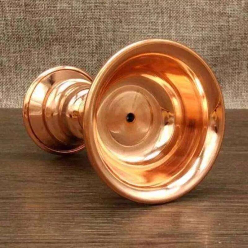 Red Brass Tibetan Candlestick Religion Handcrafted Polishing Altars Candle Floating Light Lamp Buddhist Tribute Table Decoration Y260131