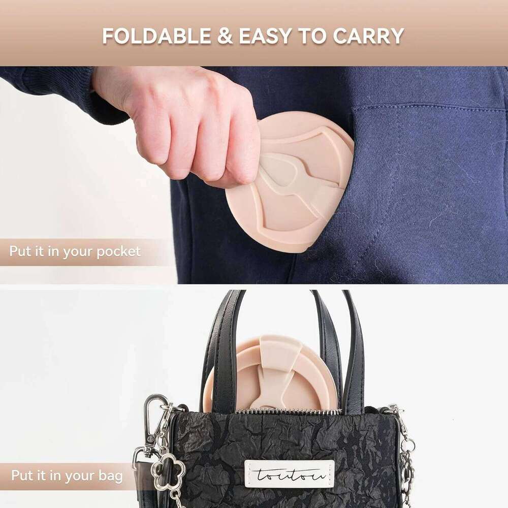 Collapsible Silicone Travel with Lid - Portable Reusable Drinking Cup for Camping, Hiking, and Outdoor Activities Z260202