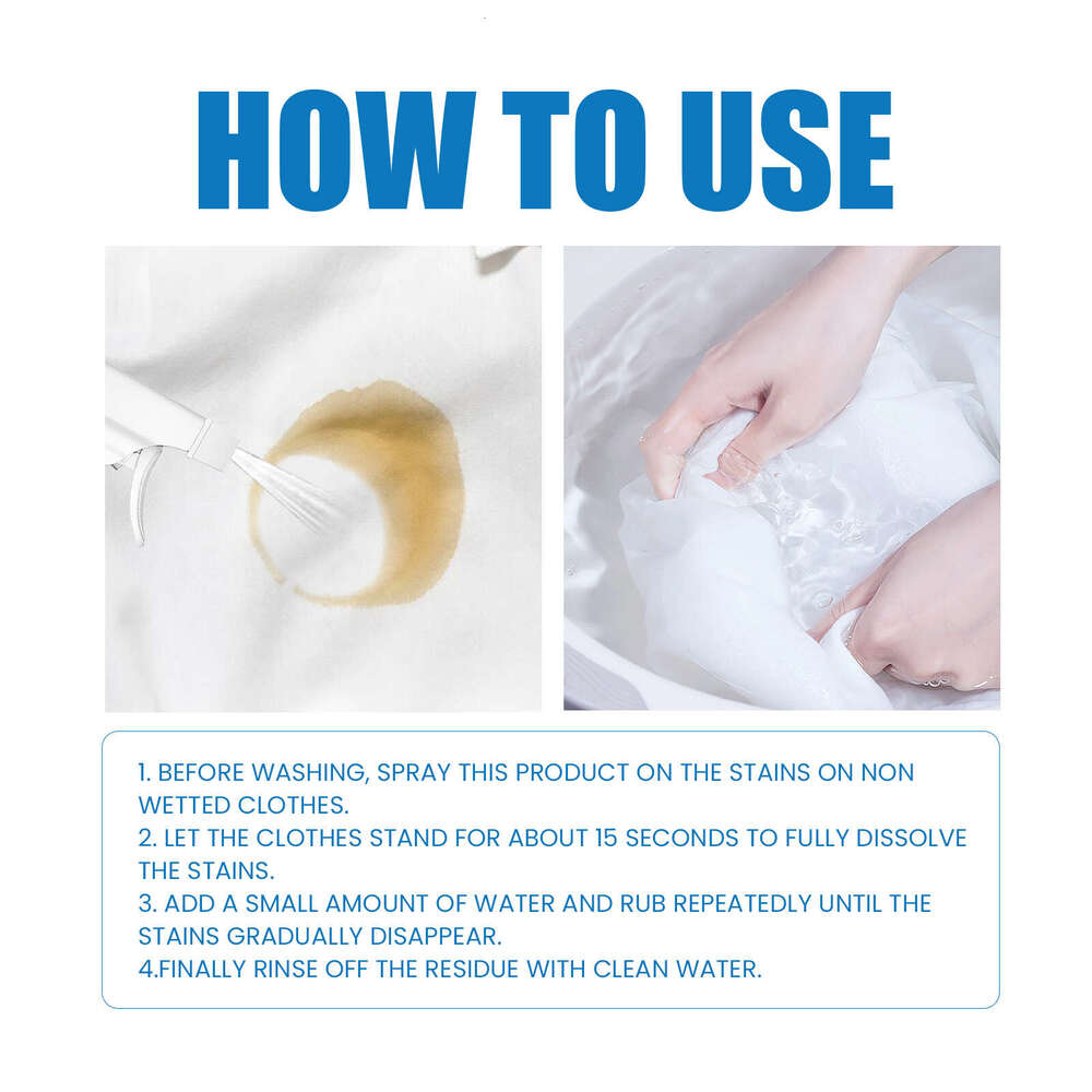 Clothes Cleaner Fabric Stain Removal Stubborn Oil Stains Yellowing Dry Cleaning S260202