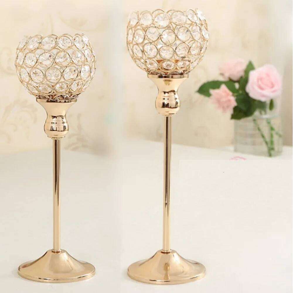 2 Wholesales Tealight Candle Holders, Crystal Candlesticks, Table Stands, Wedding Home Decor Housewarming Gift,2 Pcs a set Y260131