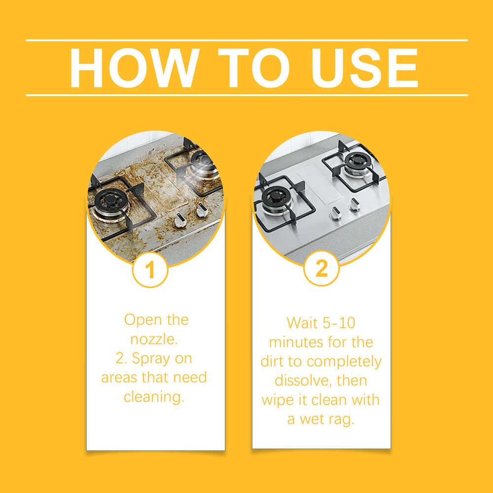 JAKEHOE Kitchen Degreasing Cleaning Spray Heavy Oil Range Hood Stove Cookware Stain Removal Cleaner S260202