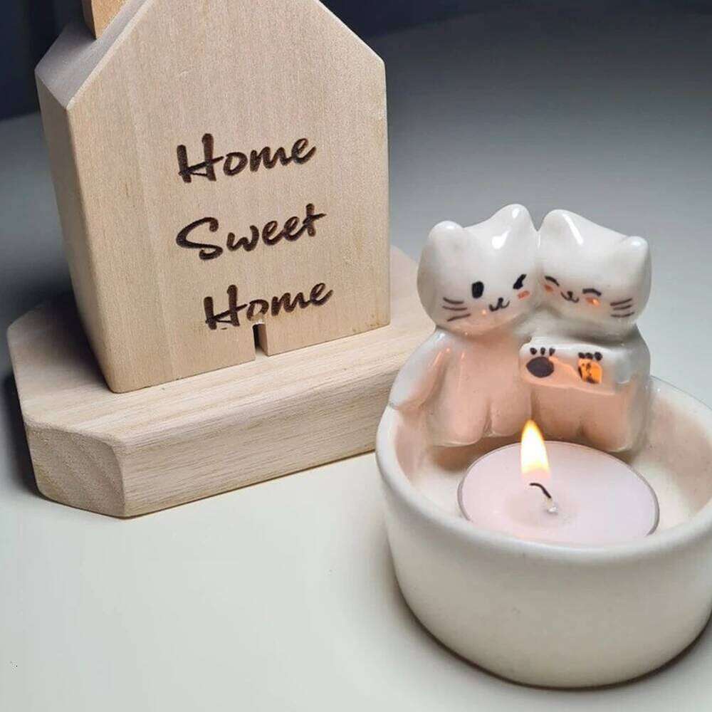 Cat/Dog/Rabbit/Fox Animal Candle Warming Paws Aromatherapy Cute Scented Light Holder Cartoon for Home Decor Y260131