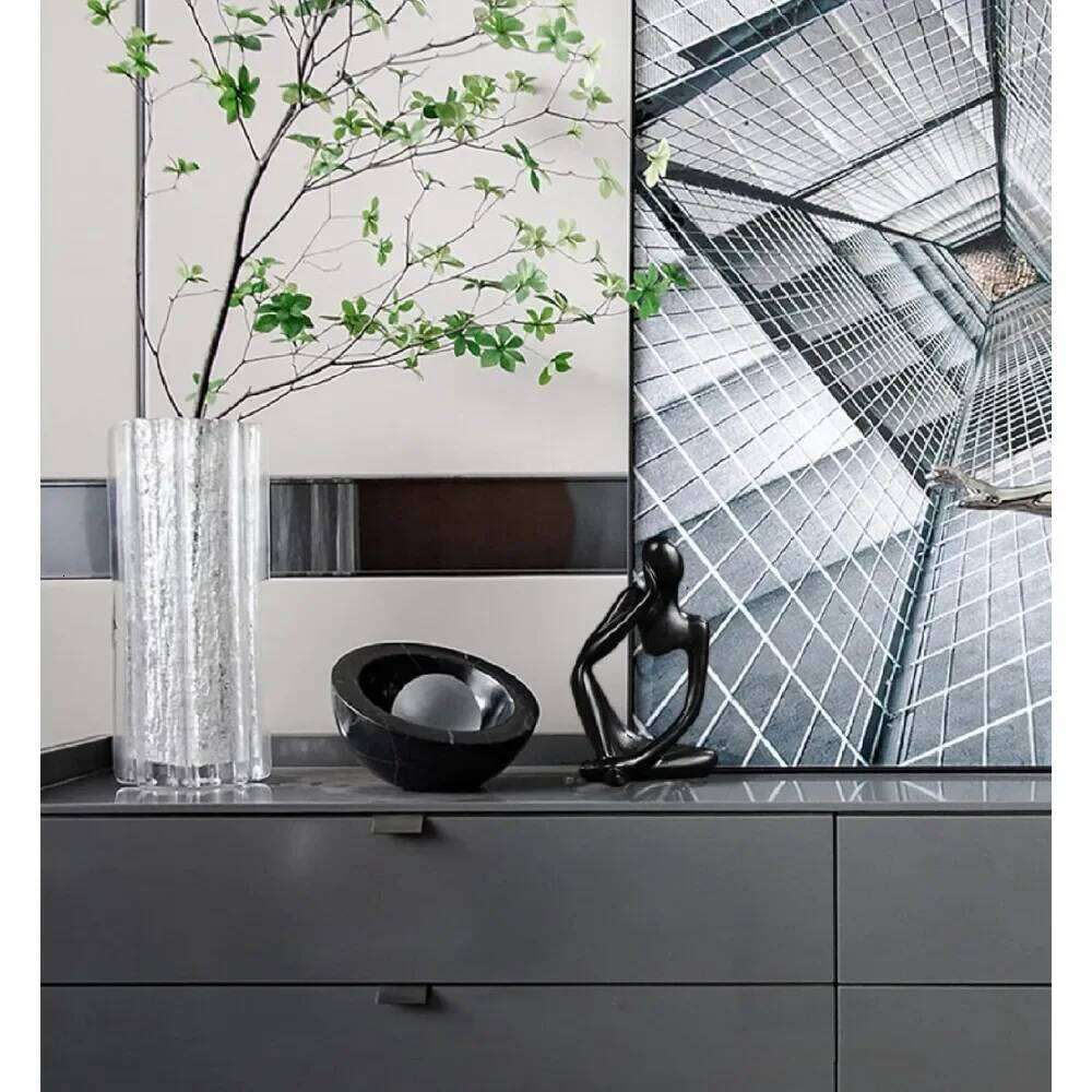 Decorations for Home Living Room Office Mini Thinker Sculpture Ornaments Resin Black Modern Abstract Sculptures Desktop Y260202