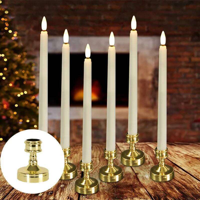 2pcs Silver Gold Rod Wax Base For Wedding Party Festival Candlestick Home Decor Candle Holders Y260131