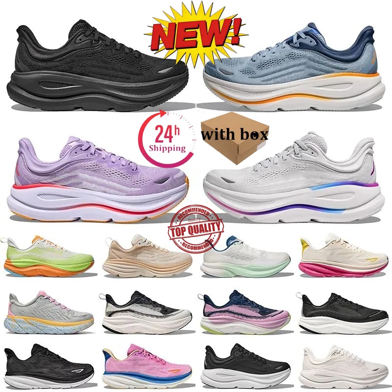 With Box Designer Shoes Clifton 9 Bondis 8 Running Shoes Cliftons Shoe Sports Harbor Mist Black White Carbon X 2 Free People Casual Athletic Mens Women Size 36-45