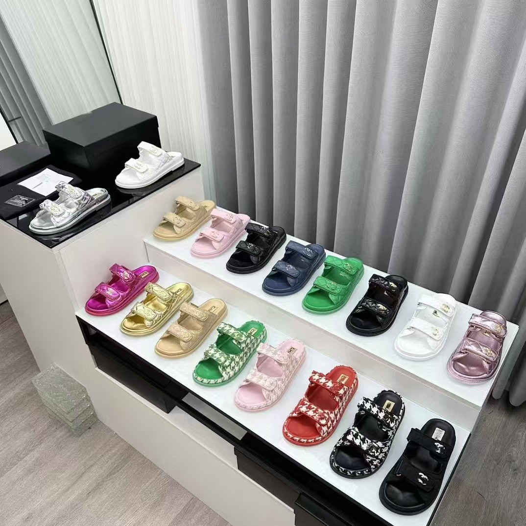 designer sandals slippers women shoes platform Dad sandals designer women sandles Slippers genuine leather Women front strap beach sliders summer luxury shoes