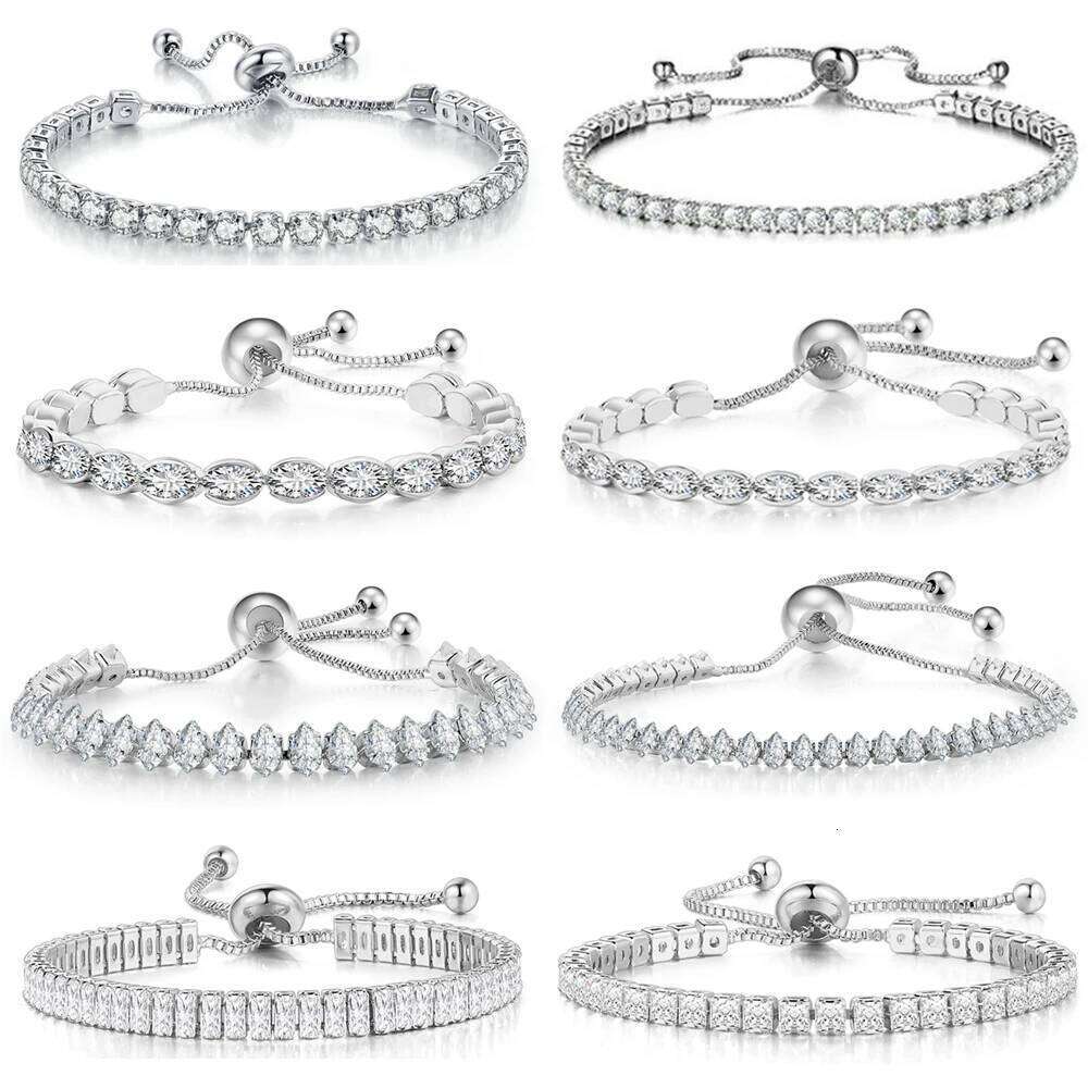 Fashionable Zircon Tennis Bracelets for Women Dazzling Various Shape Crystal Chain on Hand Trend Sexy Party Accessories Jewelry H260202