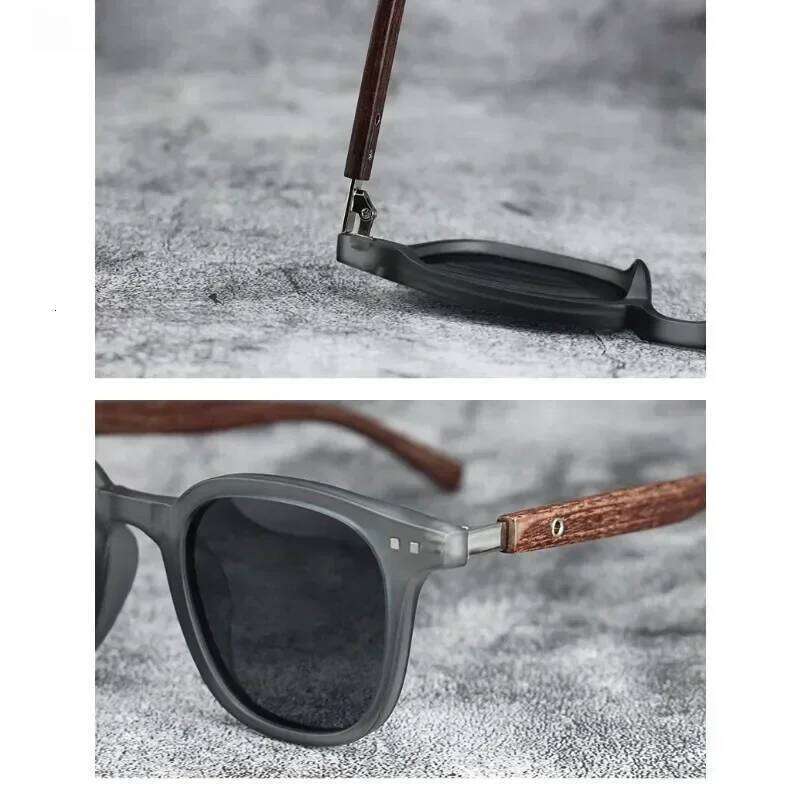 Sunglasses for Men Women's Trendy Retro Wood Grain Polarized UV Protection Eyewear Cycling Outdoor Street Photography H260202
