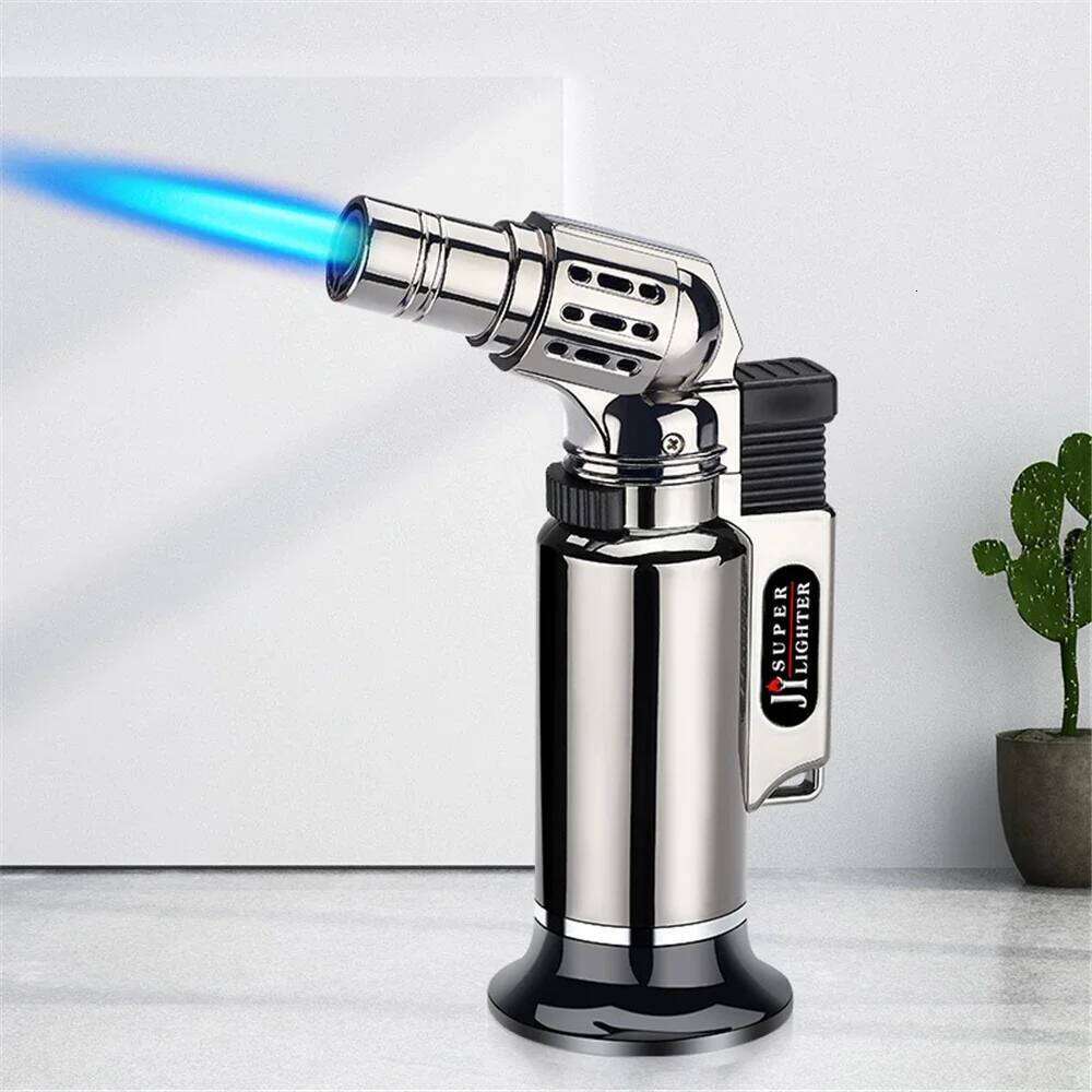 Upgrade 3 Jet Metal Welding Gun Windproof Turbine Gas Lighter Kitchen Cooking Adjustable Flame Powerful Airbrush Cigar Tool W260202