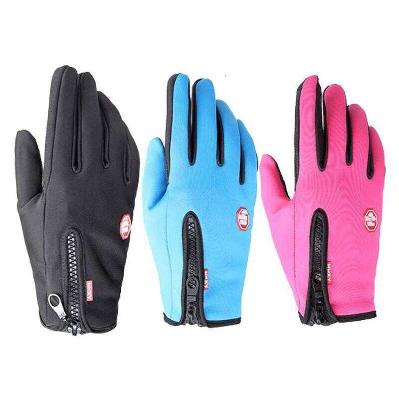 Windproof Fleece Lined Cycling Winter Thermal Touchscreen Gloves with Zipper for Outdoor Sports Hiking Skiing Motorcycle XJ260202