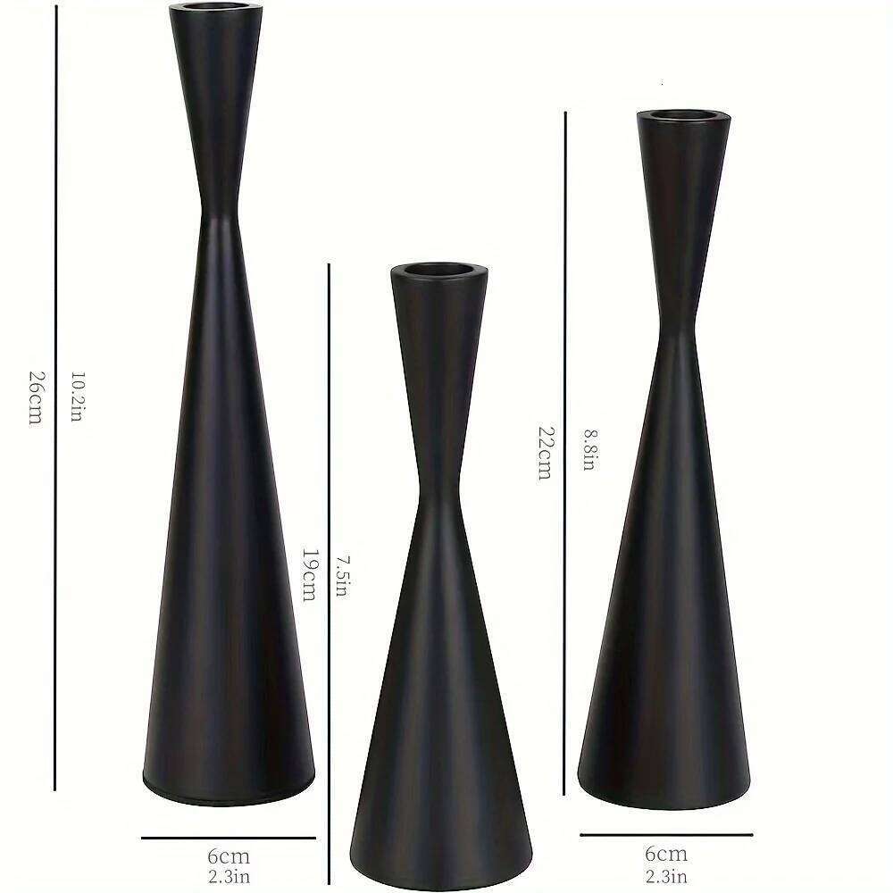 Bronze/Black Set of 3 Candlestick Sets Small Waist Y260131