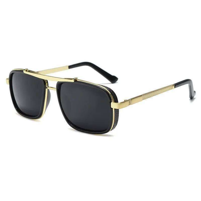 Luxury Rectangle Men's Sunglasses Retro Metal Steam Punk Sun Glasses Male Classic Outdoor Driving Shades Summer UV400 Eyewear H260202