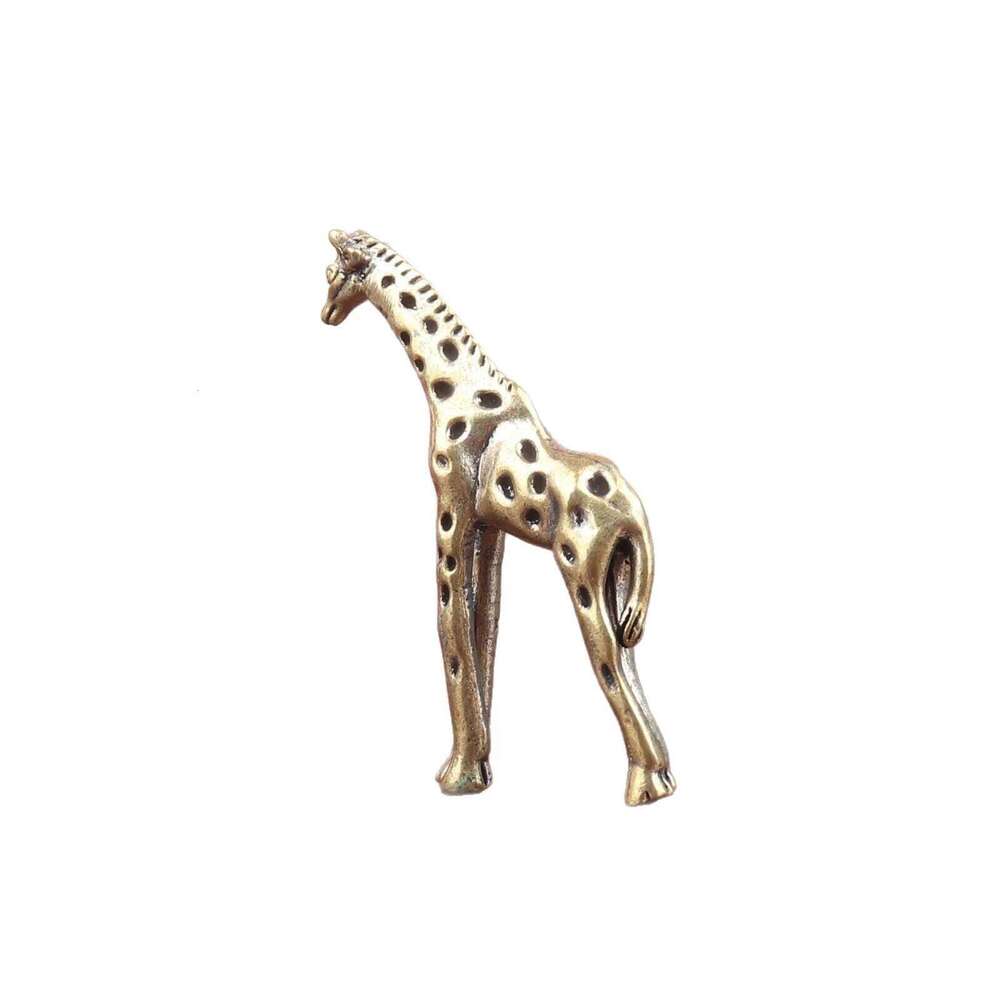 Giraffe Figure Home Decor Copper Ornaments, Animal Decorations, Tea Pets, Handles, Handicrafts Y260202